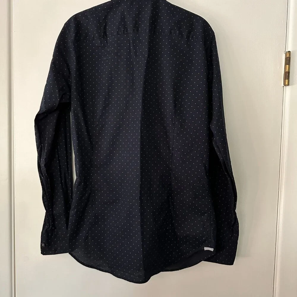 Men’s Dark Blue Dotted Bonobos Button Down Shirt - Picture 5 of 6